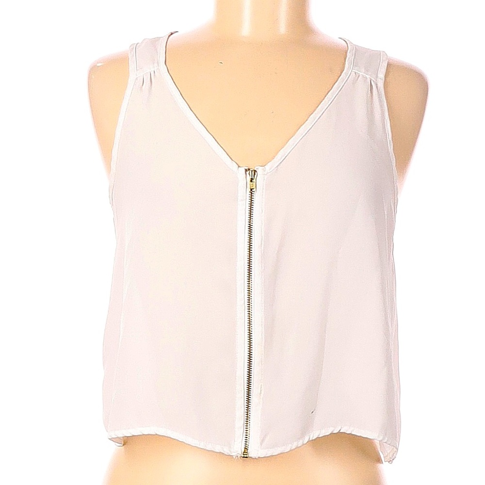 Ambiance Sleeveless Zipper Down Blouse